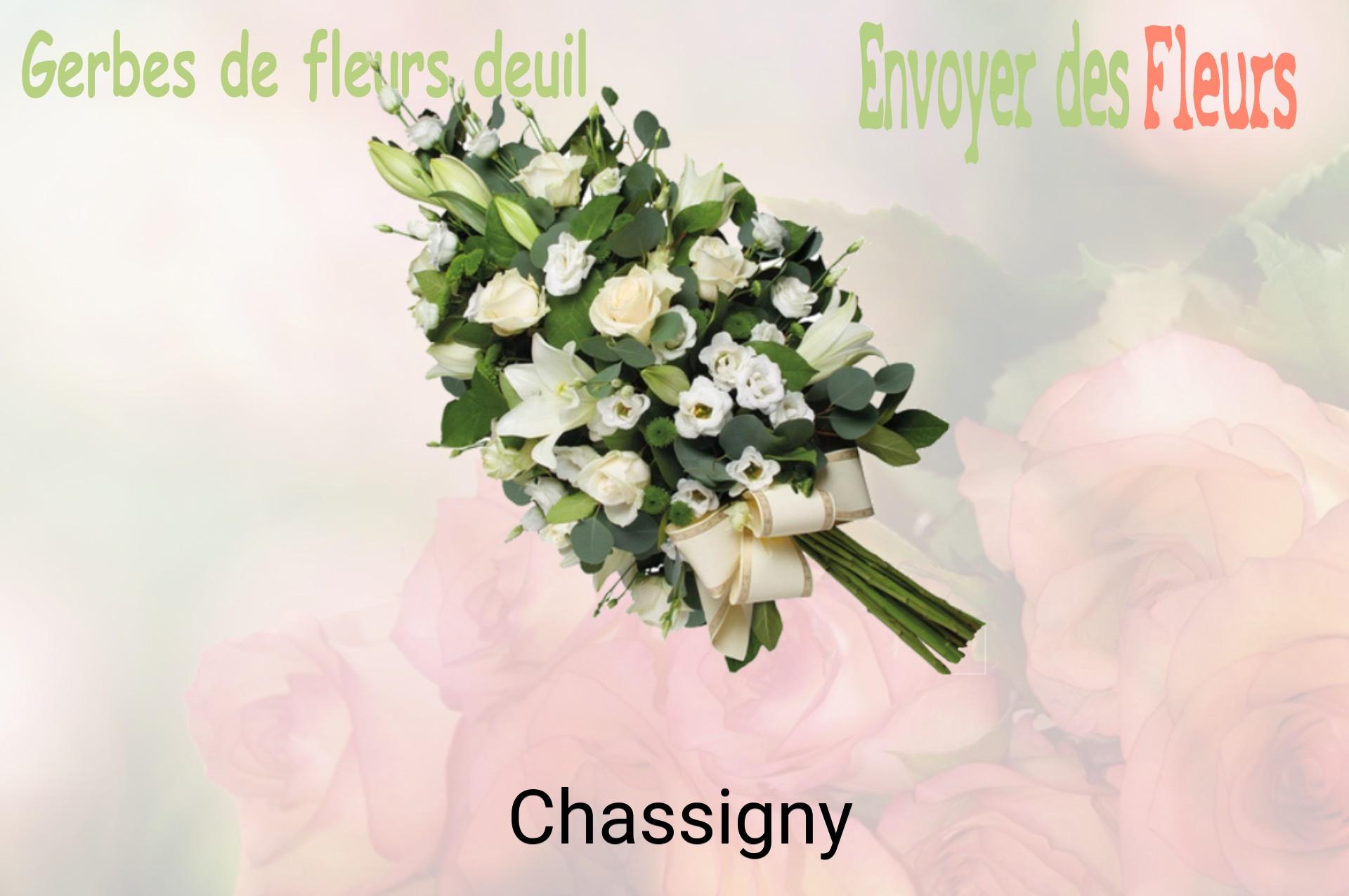 Gerbe de fleurs de deuil livrée à Chassigny